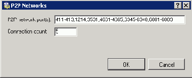 Параметры определения сетей P2P