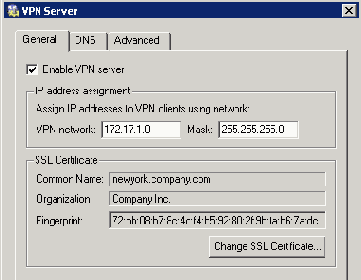Пример конфигурации VPN туннеля